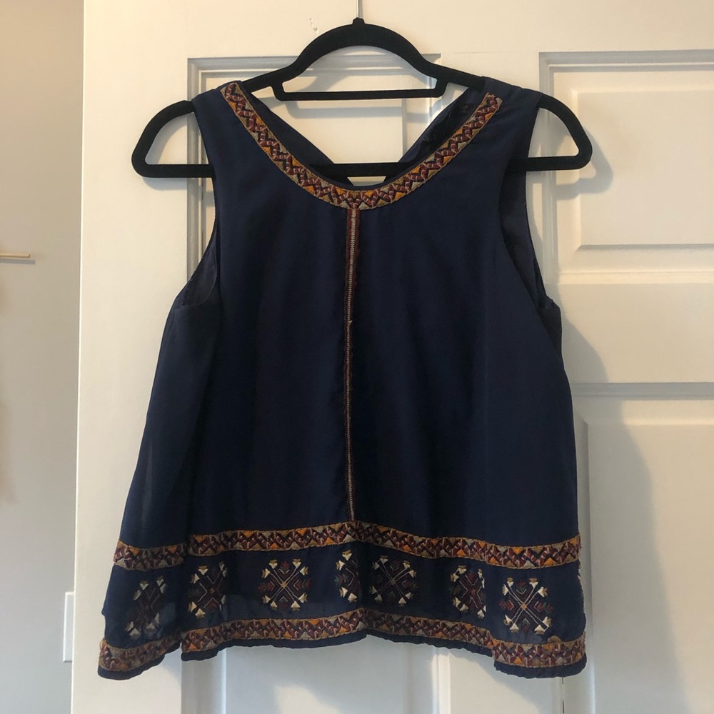 Boho shirt sleeve flowy tank